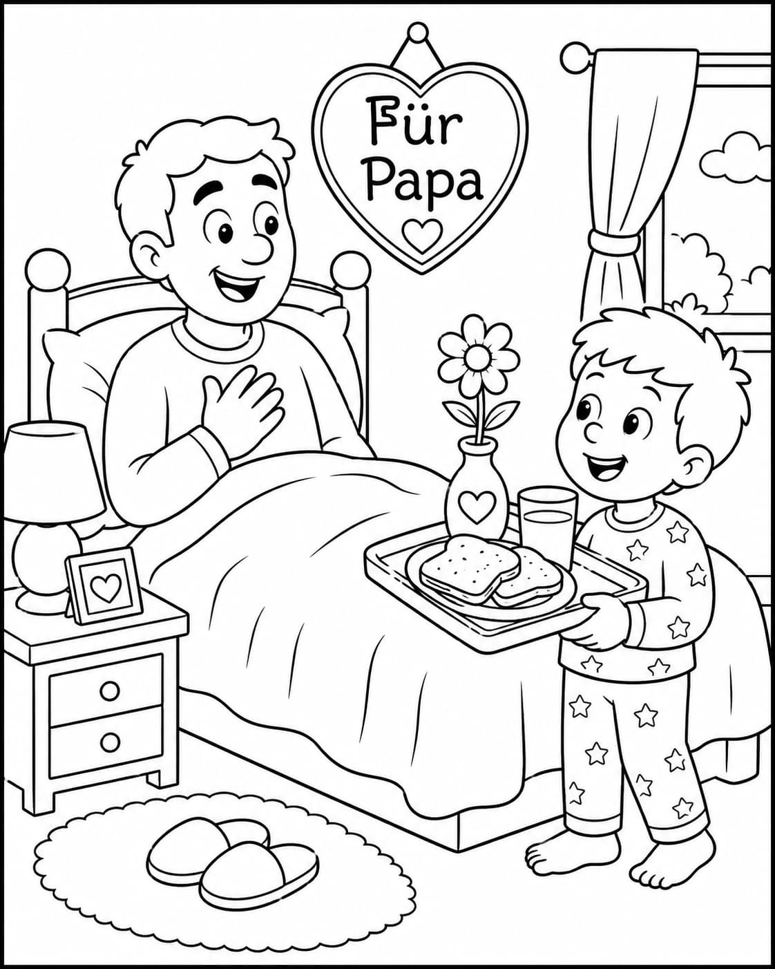 Vatertag Motiv 2 als kostenloses Ausmalbild für Kinder